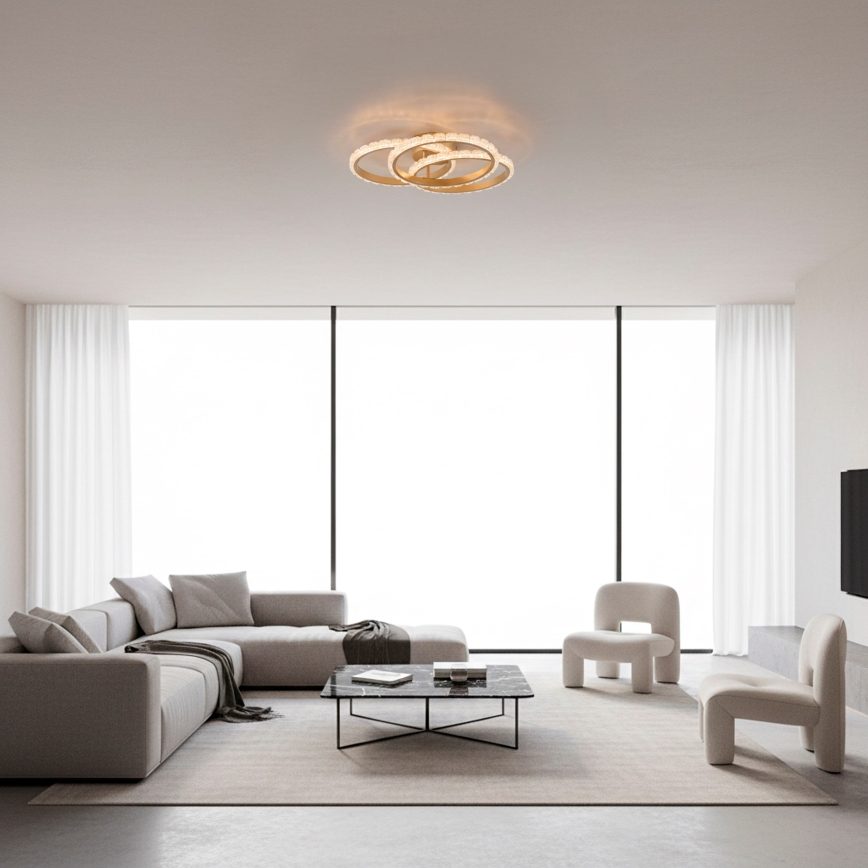 JUST LIGHT. 14734-60 - Lámpara de techo LED GLITRA LED/37W/230V Ø 50 cm dorada