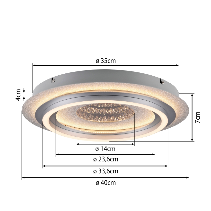 JUST LIGHT. 15089-21 - Luminaria de techo LED CICHIO LED/36W/230V Ø 40 cm cromo mate