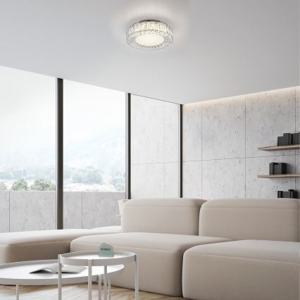 JUST LIGHT. 15221-17 - Lámpara de techo LED KULUNKA LED/32W/230V Ø 37 cm cromo brillante