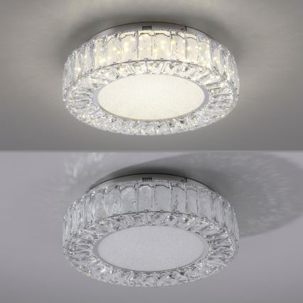 JUST LIGHT. 15221-17 - Lámpara de techo LED KULUNKA LED/32W/230V Ø 37 cm cromo brillante