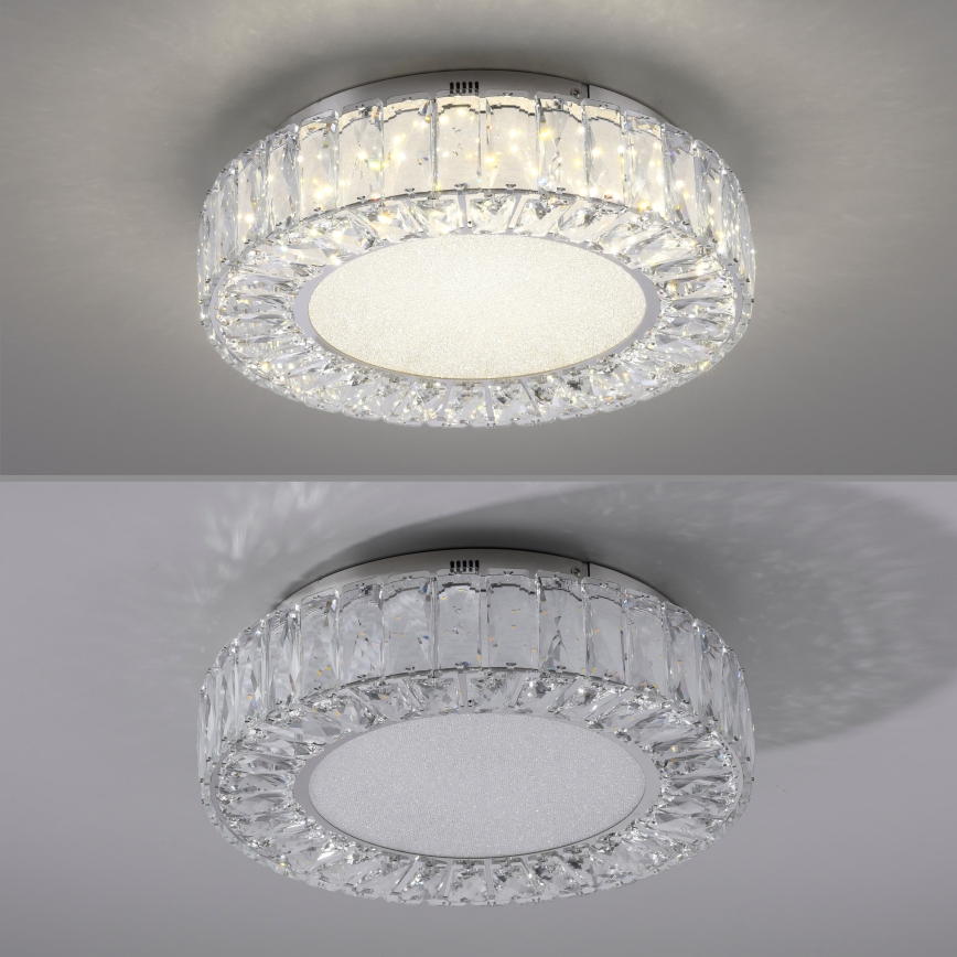 JUST LIGHT. 15221-17 - Lámpara de techo LED KULUNKA LED/32W/230V Ø 37 cm cromo brillante