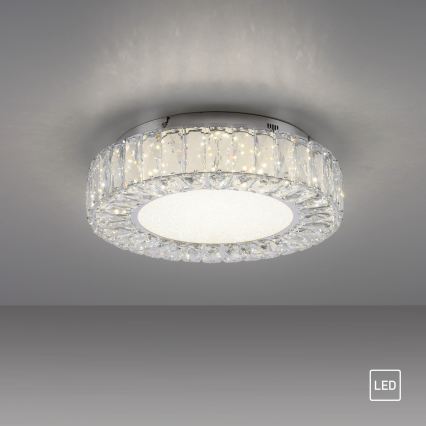 JUST LIGHT. 15221-17 - Lámpara de techo LED KULUNKA LED/32W/230V Ø 37 cm cromo brillante