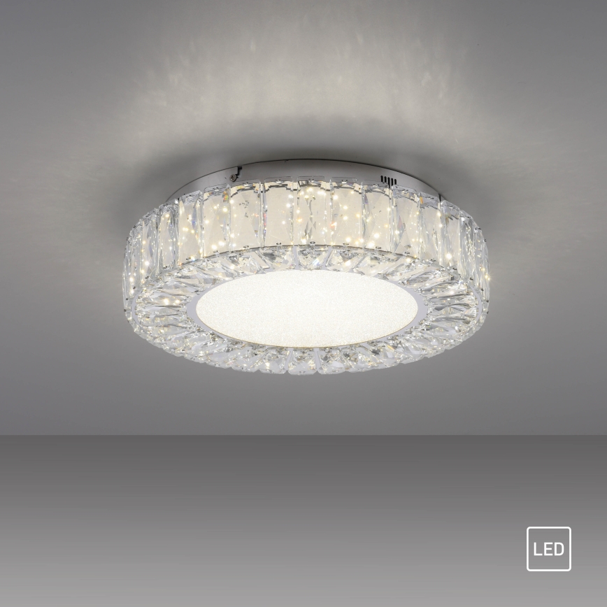 JUST LIGHT. 15221-17 - Lámpara de techo LED KULUNKA LED/32W/230V Ø 37 cm cromo brillante