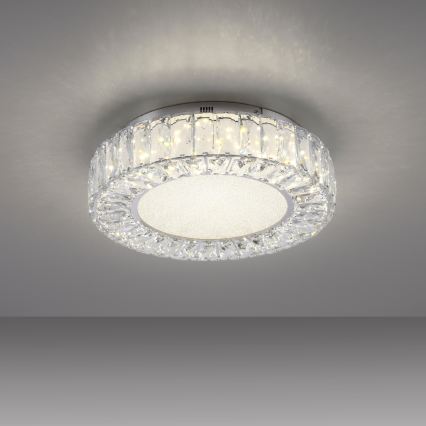 JUST LIGHT. 15221-17 - Lámpara de techo LED KULUNKA LED/32W/230V Ø 37 cm cromo brillante
