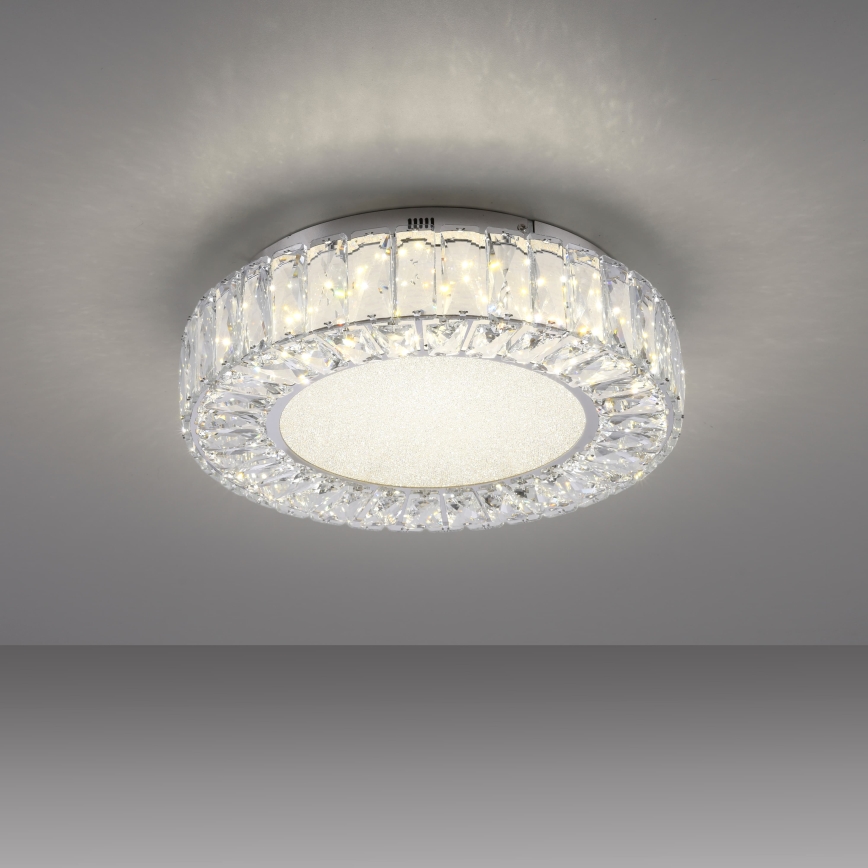 JUST LIGHT. 15221-17 - Lámpara de techo LED KULUNKA LED/32W/230V Ø 37 cm cromo brillante