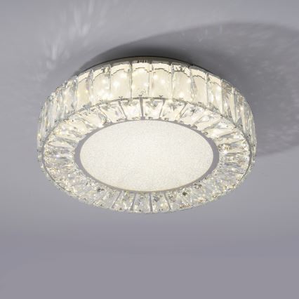 JUST LIGHT. 15221-17 - Lámpara de techo LED KULUNKA LED/32W/230V Ø 37 cm cromo brillante