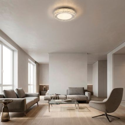 JUST LIGHT. 15222-17 - Lámpara de techo LED KULUNKA LED/46W/230V Ø 50 cm cromo brillante