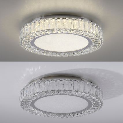 JUST LIGHT. 15222-17 - Lámpara de techo LED KULUNKA LED/46W/230V Ø 50 cm cromo brillante