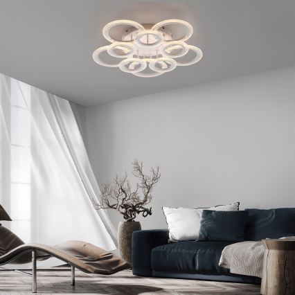 JUST LIGHT. 15268-16 - Lámpara de techo LED CRYSTALLO LED/48,5W/230V diámetro 68,6 cm blanca