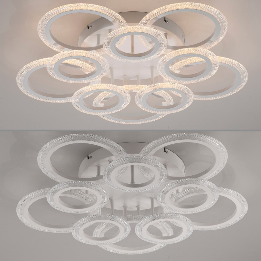 JUST LIGHT. 15268-16 - Lámpara de techo LED CRYSTALLO LED/48,5W/230V diámetro 68,6 cm blanca
