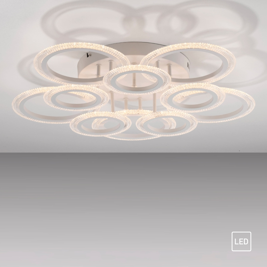 JUST LIGHT. 15268-16 - Lámpara de techo LED CRYSTALLO LED/48,5W/230V diámetro 68,6 cm blanca