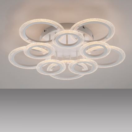 JUST LIGHT. 15268-16 - Lámpara de techo LED CRYSTALLO LED/48,5W/230V diámetro 68,6 cm blanca