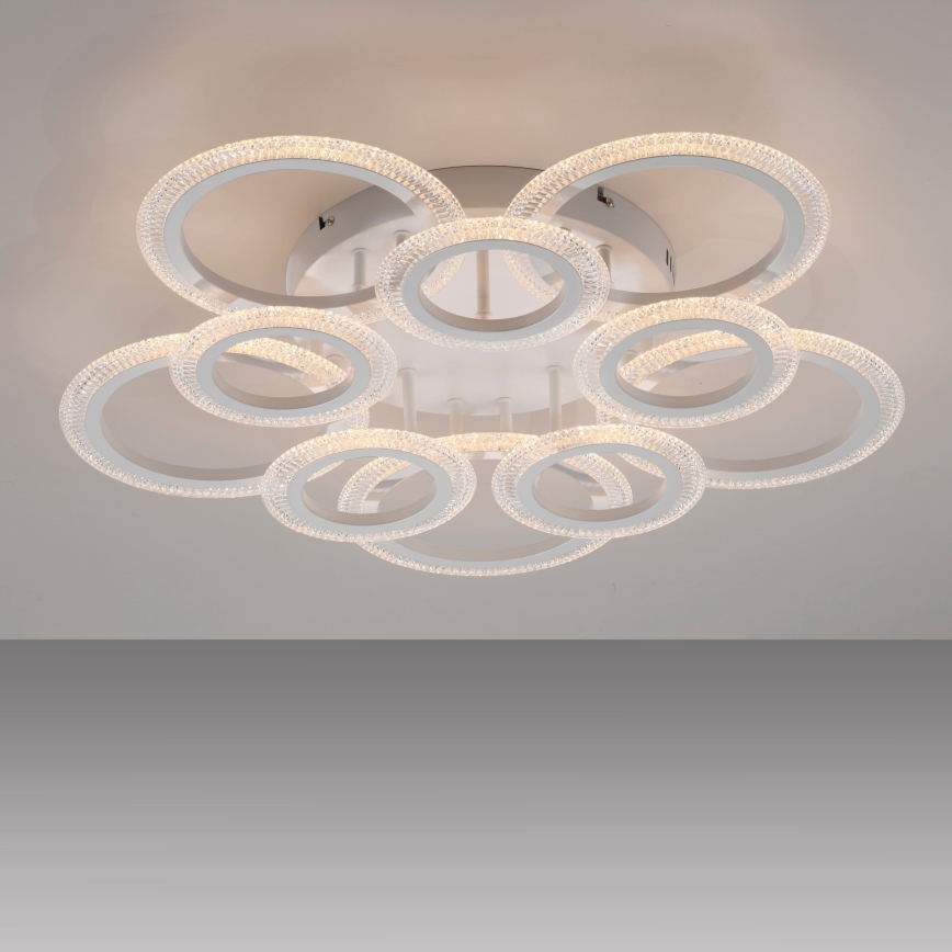 JUST LIGHT. 15268-16 - Lámpara de techo LED CRYSTALLO LED/48,5W/230V diámetro 68,6 cm blanca
