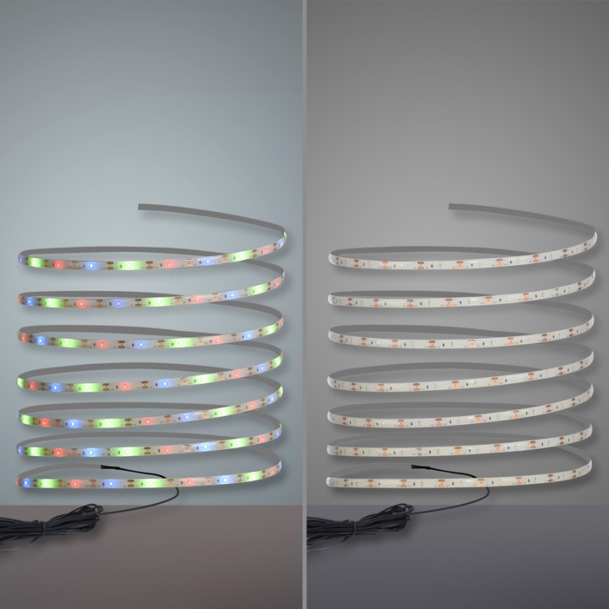 JUST LIGHT. 19971-18 - Tira solar LED RGB TEANIA LED/3,7V 5 m 1200 mAh IP44 negra