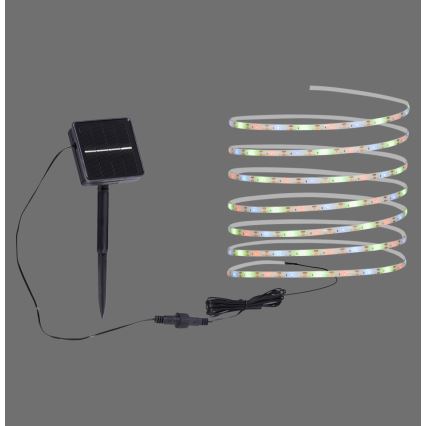 JUST LIGHT. 19971-18 - Tira solar LED RGB TEANIA LED/3,7V 5 m 1200 mAh IP44 negra