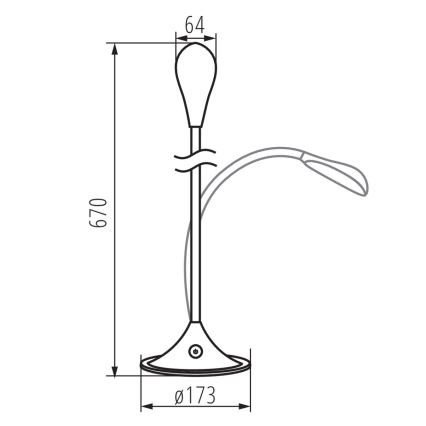 LED Lámpara de mesa flexible regulable FRANCO LED/6,8W/230V negro