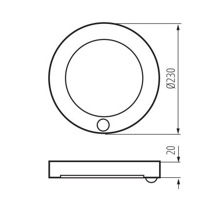 Lámpara de techo/empotrada LED con sensor de movimiento 2en1 ERGA LED/17W/230V 3000/4000/6500K negro