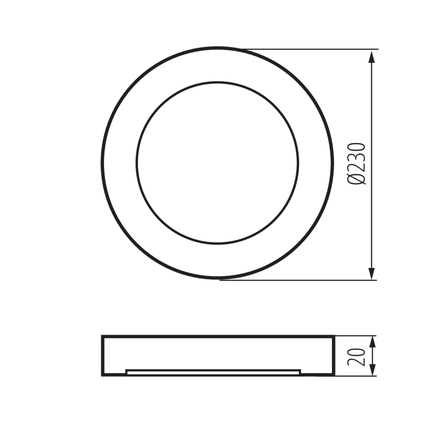 Luminaria LED de techo/empotrable 2 en 1 ERGA LED/17W/230V 3000/4000/6500K negra
