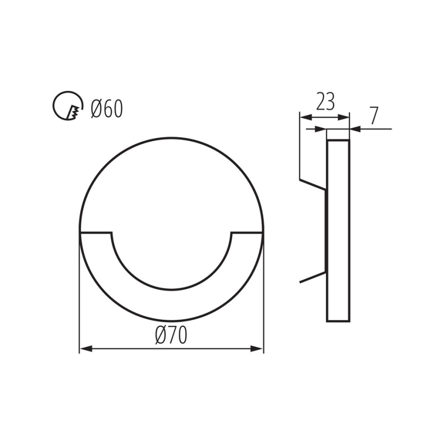 Aplique LED de pared para escaleras SOLA LED/0,8W/12V 3000K, incluye caja de montaje