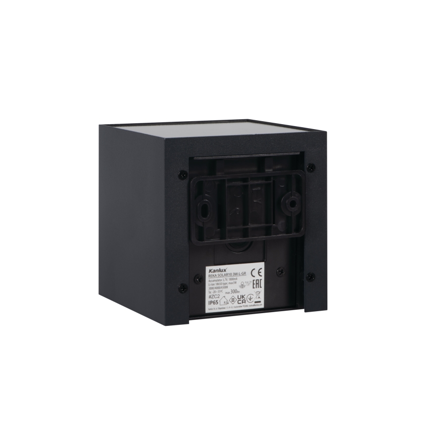 Luminaria solar de pared LED con sensor REKA LED/3W/3,7V 1800 mAh 3000/4000/6500K IP65 negra
