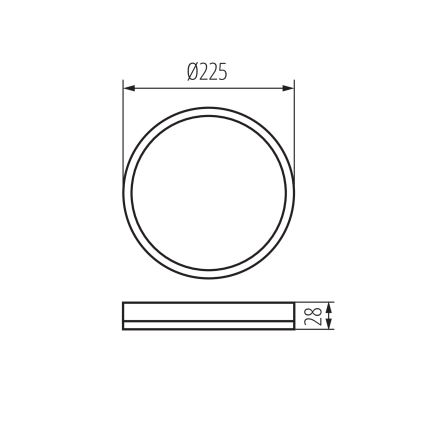 Plafón LED de baño AZPO LED/11,8W/230V diá. 22,5 cm IP54 negro