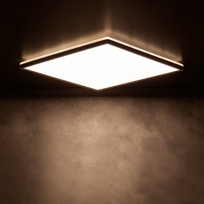 Plafón LED de techo AZPO LED/17,5W/230V 3000/4000/6000K 30x30 cm IP54 negro