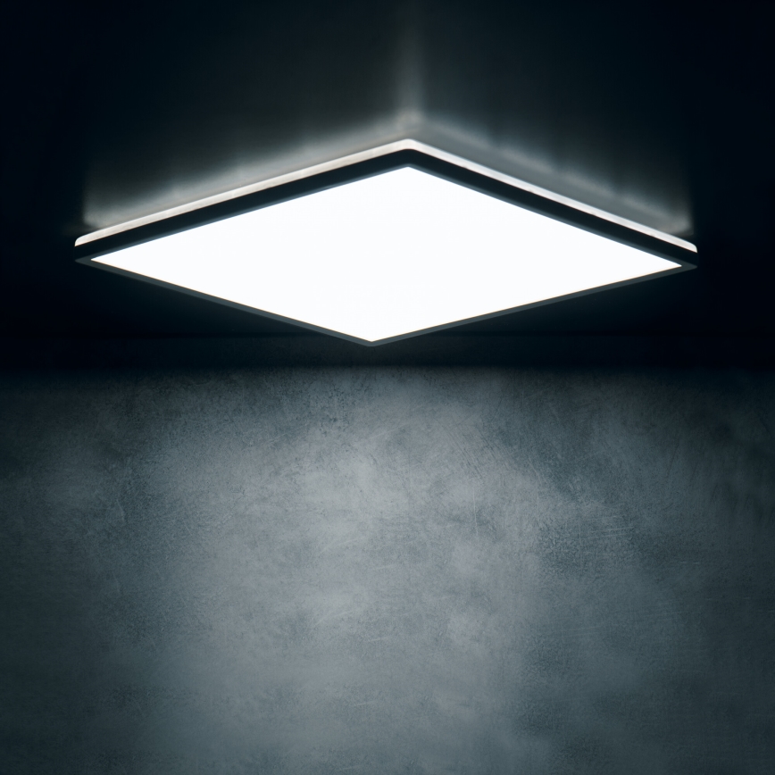 Plafón LED de techo AZPO LED/17,5W/230V 3000/4000/6000K 30x30 cm IP54 negro