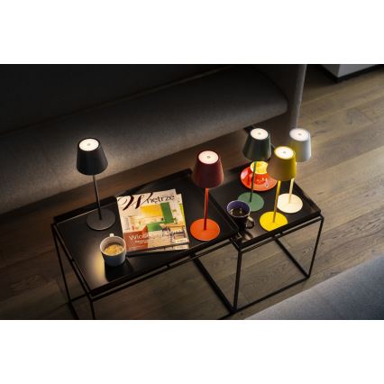 Lámpara de mesa LED recargable y regulable INITA LED/1,2W/1800 mAh IP54 negro