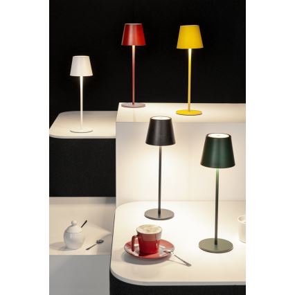 Lámpara de mesa LED recargable y regulable INITA LED/1,2W/1800 mAh IP54 negro