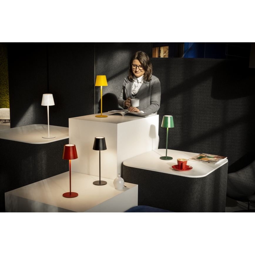 Lámpara de mesa LED recargable y regulable INITA LED/1,2W/1800 mAh IP54 negro