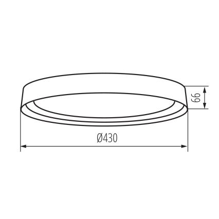 Plafón LED NIFU LED/17,8W/230V diá. 43 cm blanco/negro