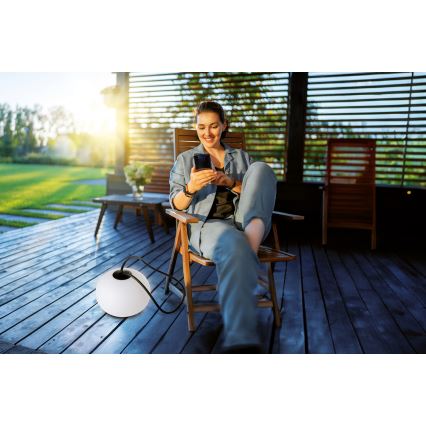 Lámpara colgante LED regulable de exterior recargable STONO LED/1W/3000 mAh IP54