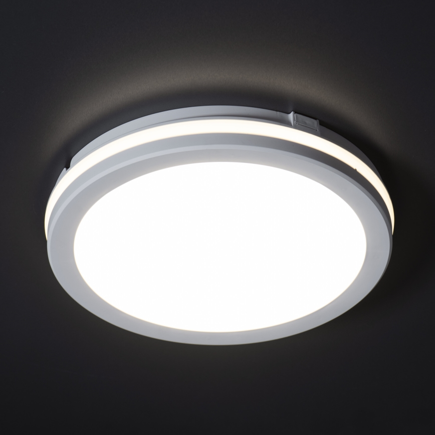 Plafón LED de exterior BENO E LED/20W/230V 3000/4000/6500K diá. 20 cm IP65 blanco