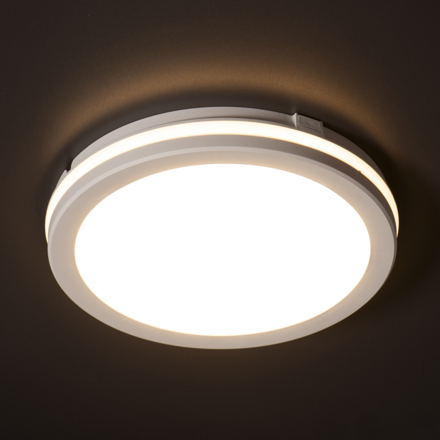 Plafón LED de exterior BENO E LED/20W/230V 3000/4000/6500K diá. 20 cm IP65 blanco