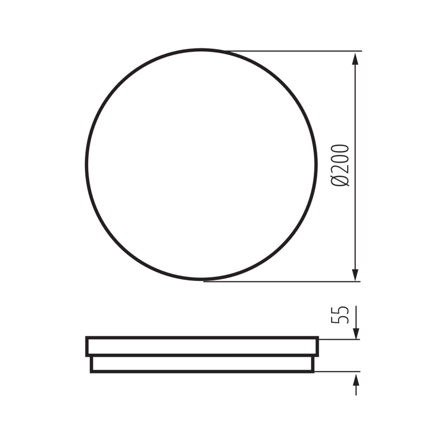 Plafón LED de exterior BENO ECO LED/20W/230V 3000/4000/6500K diá. 20 cm IP65 negro