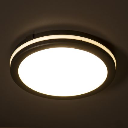 Plafón LED de exterior BENO ECO LED/30W/230V 3000/4000/6500K diá. 30 cm IP65 negro