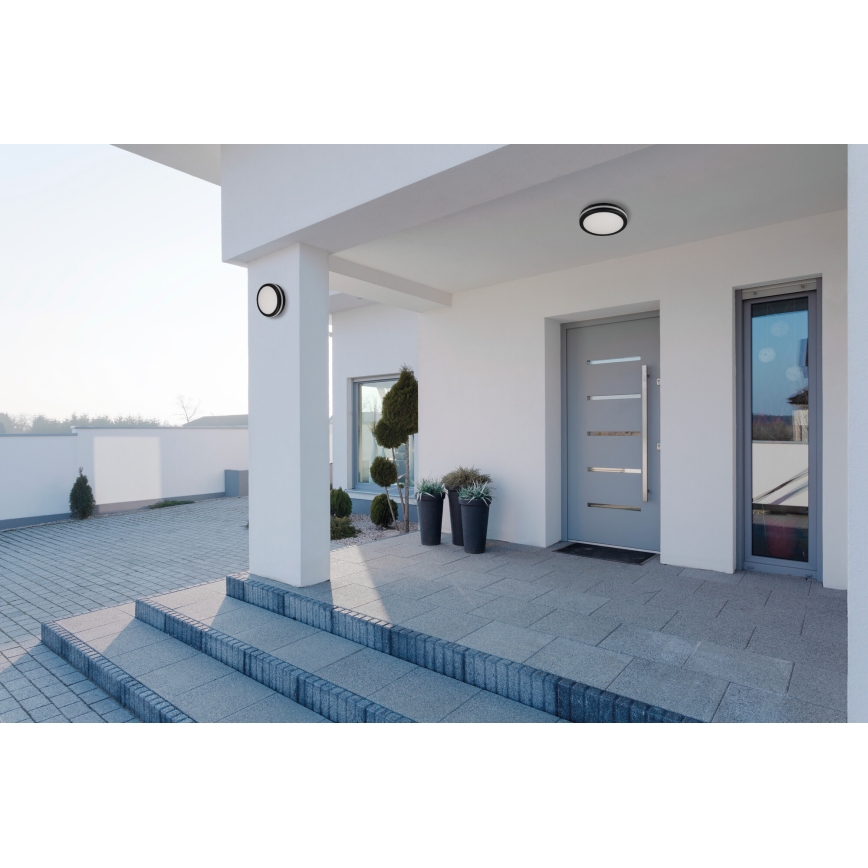 Plafón LED de exterior BENO ECO LED/40W/230V 3000/4000/6500K diá. 40 cm IP65 negro