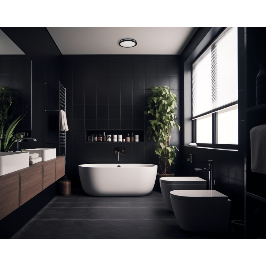 Plafón LED de exterior BENO ECO LED/40W/230V 3000/4000/6500K diá. 40 cm IP65 negro