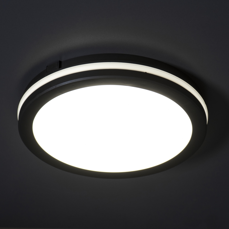 Plafón LED de exterior BENO ECO LED/40W/230V 3000/4000/6500K diá. 40 cm IP65 negro