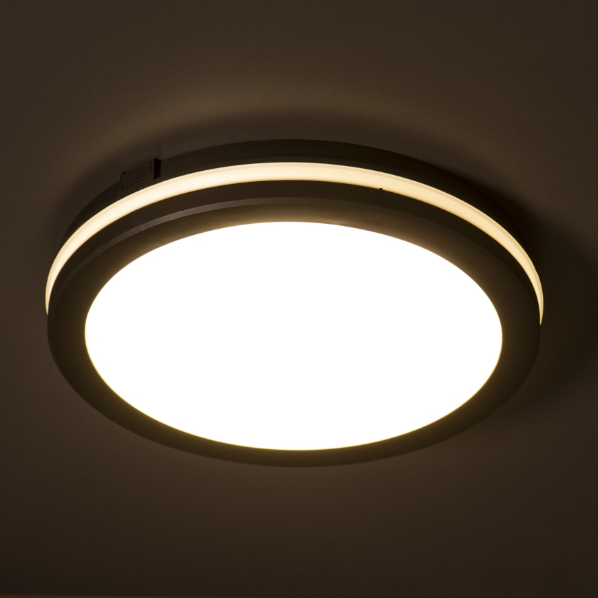 Plafón LED de exterior BENO ECO LED/40W/230V 3000/4000/6500K diá. 40 cm IP65 negro