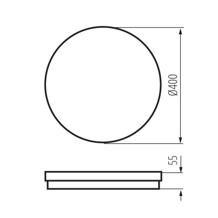Plafón LED de exterior BENO ECO LED/40W/230V 3000/4000/6500K diá. 40 cm IP65 negro