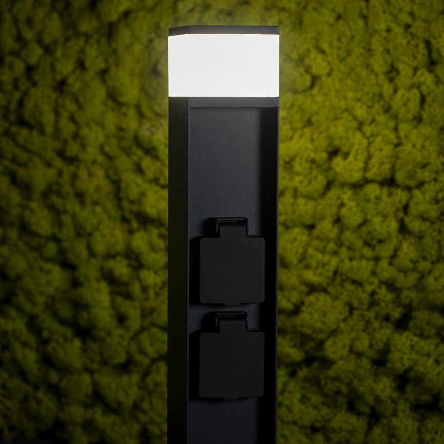 Lámpara de exterior con 2 enchufes DASTEN 1xG9/11W/230V 30 cm IP44 negro