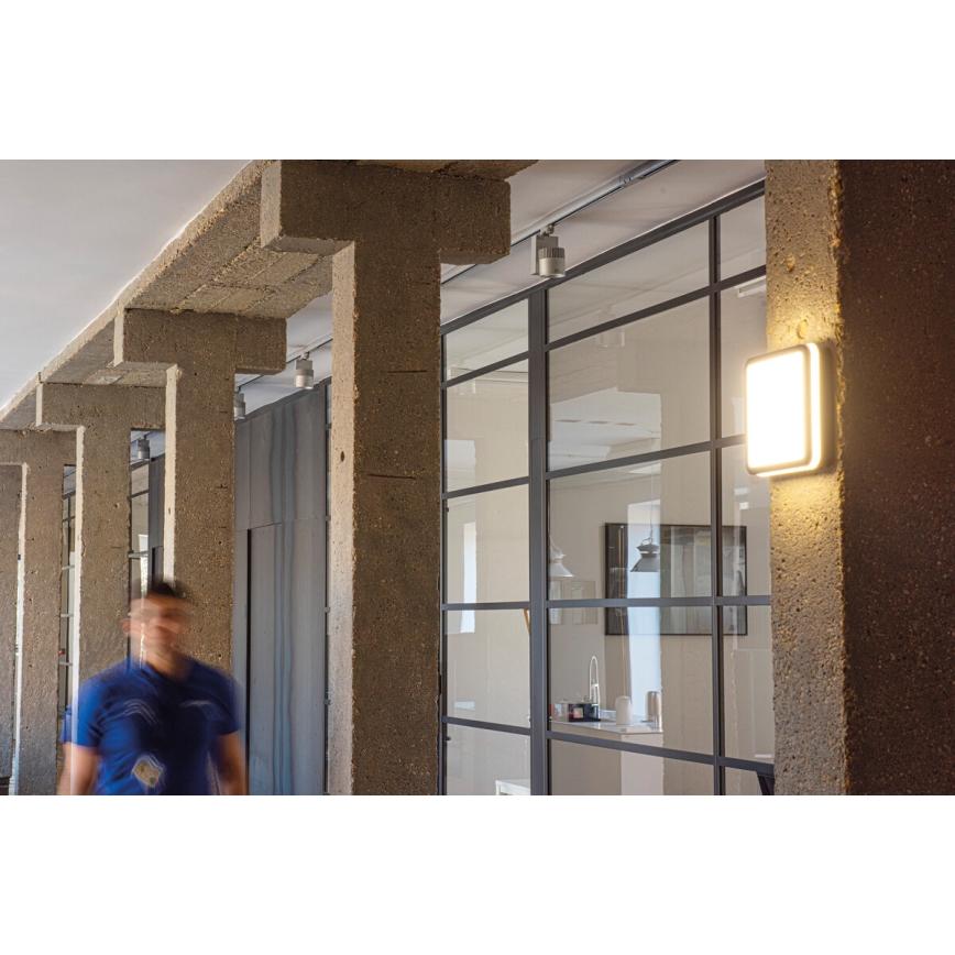 Plafón LED de exterior con sensor de movimiento BENO LED/24/30W/230V 3000/3500/4000K IP65 antracita cuadrado