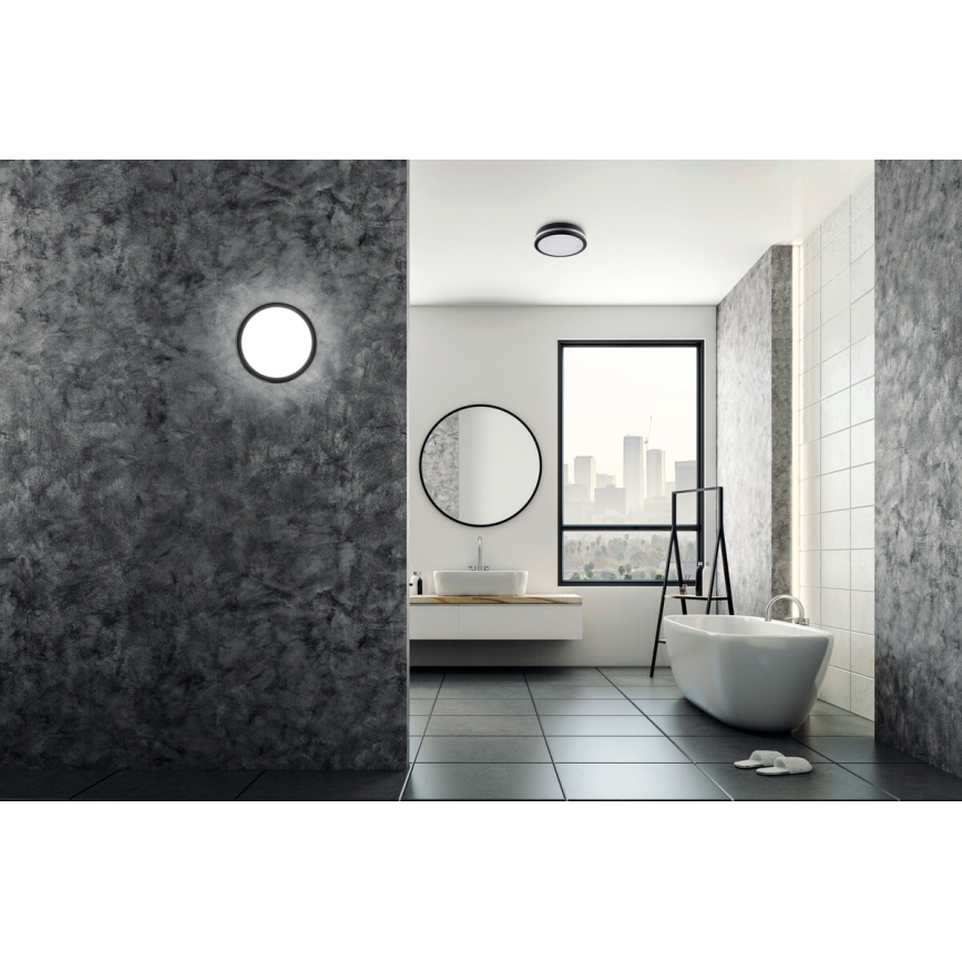 Plafón LED de exterior con sensor de movimiento BENO LED/24/30W/230V 3000/3500/4000K IP65 antracita redondeado
