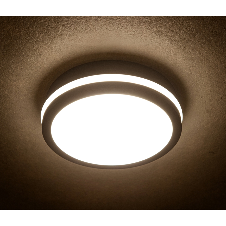 Plafón LED de exterior con sensor de movimiento BENO LED/24/30W/230V 3000/3500/4000K IP65 antracita redondeado