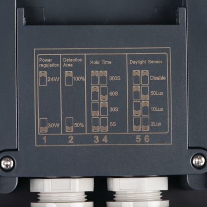 Plafón LED de exterior con sensor de movimiento BENO LED/24/30W/230V 3000/3500/4000K IP65 antracita redondeado