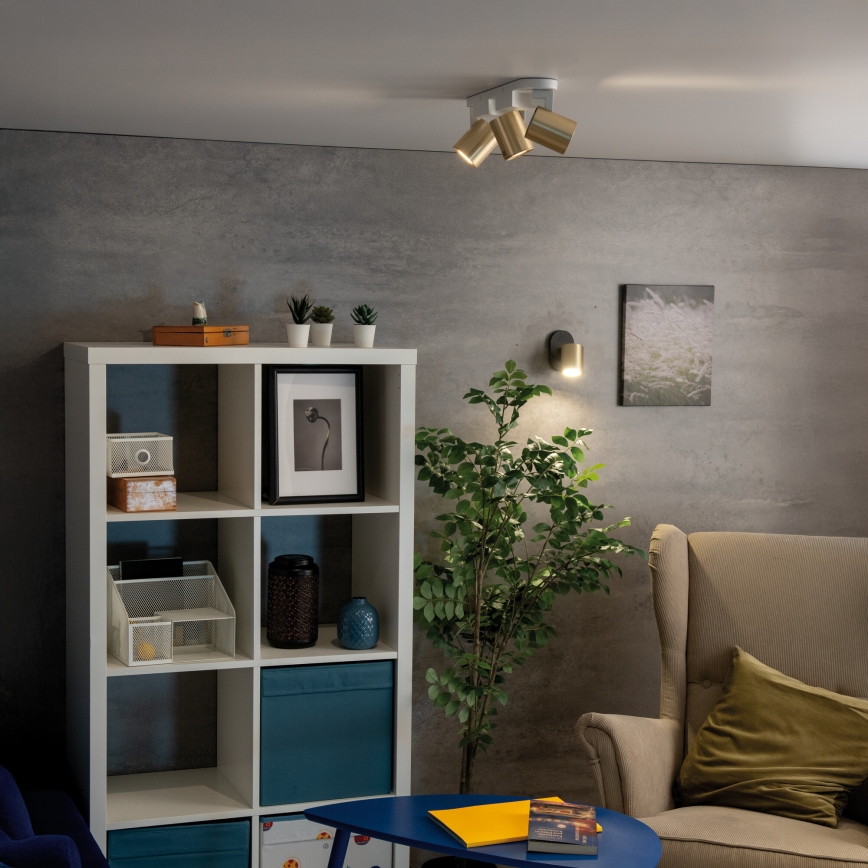 Foco de pared LAURIN 1xGU10/10W/230V latón/negro