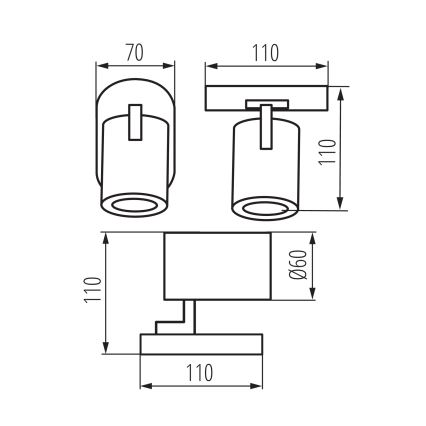 Foco de pared LAURIN 1xGU10/10W/230V latón/negro