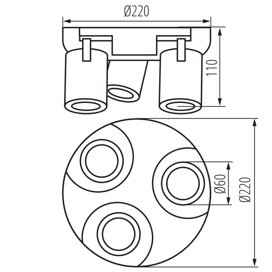Foco LAURIN 3xGU10/10W/230V latón/negro