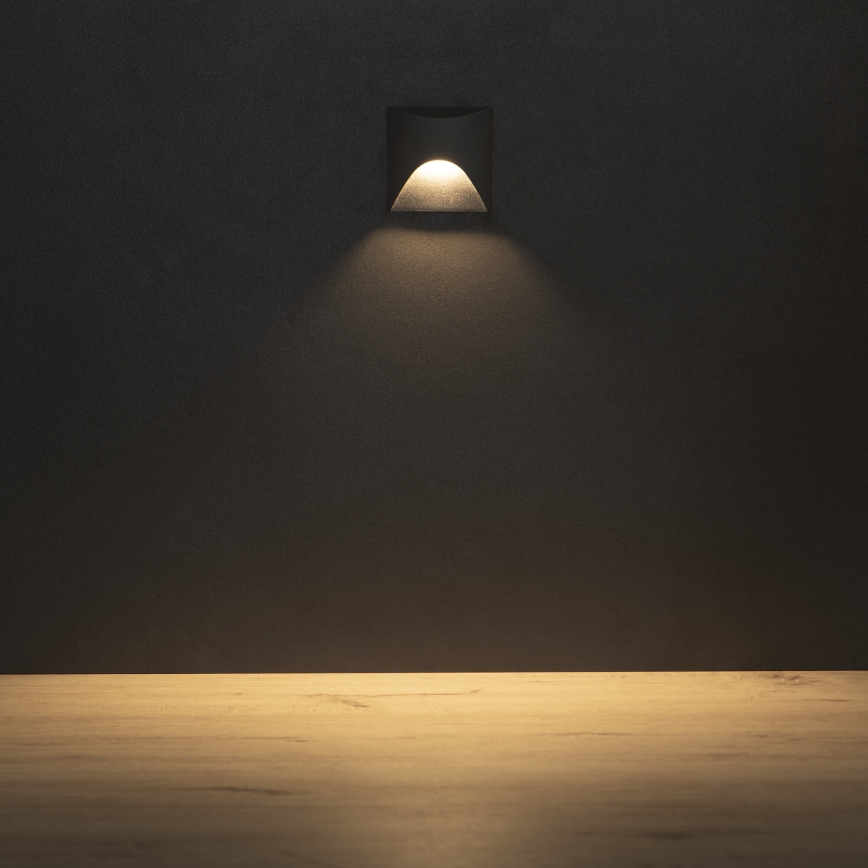 Luminaria LED para escalera EXIN LED/2,5W/230V 3000K IP65 antracita cuadrada